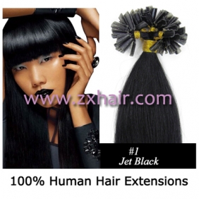 100S 18" Nail tip hair 0.7g/s Human Hair Extensions #01 - Click Image to Close