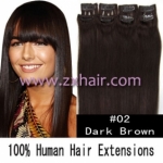 20" 8pcs set 48g Clip-in hair Human Hair Extensions #02