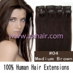 20" 8pcs set 48g Clip-in hair Human Hair Extensions #04