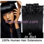20" 8pcs set Clip-in hair remy Human Hair Extensions #01