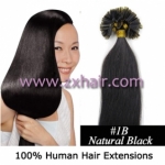 100S 18" Nail tip hair remy Human Hair Extensions #1B