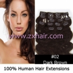 20" 7pcs set wave Clip-in hair Human Hair Extensions #02