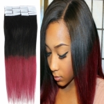 18" 40g Tape Human Hair Extensions #1B/BUG Ombre