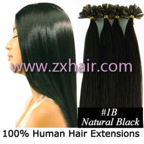 100S 18" Nail tip hair 0.7g/s Human Hair Extensions #1B