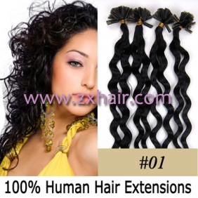 100S 20" Nail tip hair remy culry Human Hair Extensions #01