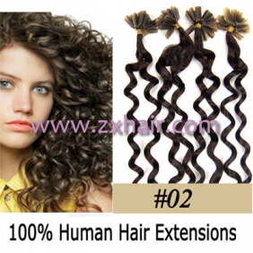 100S 20" Nail tip hair remy culry Human Hair Extensions #02