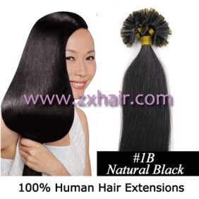 100S 22" Nail tip hair 0.5g/s Human Hair Extensions #1B