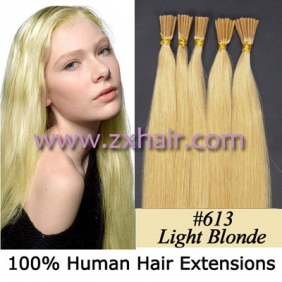 100S 18" Stick tip hair remy 0.5g/s human hair extensions #613 - Click Image to Close