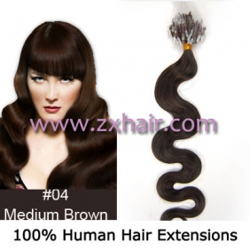 100S 20" remy Micro rings hair Wave human hair extensions #04