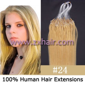 100S 20" Micro rings/loop hair human hair extensions #24