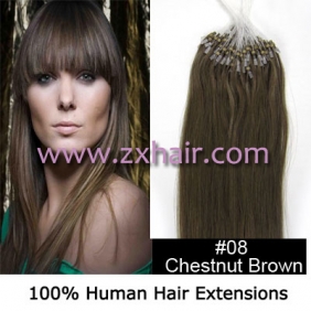 100S 18" Micro rings/loop hair remy human hair extensions #08