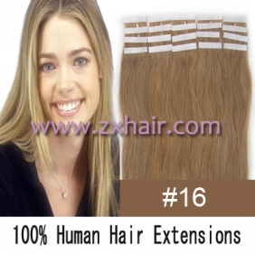 18" 40g Tape Human Hair Extensions #16 - Click Image to Close