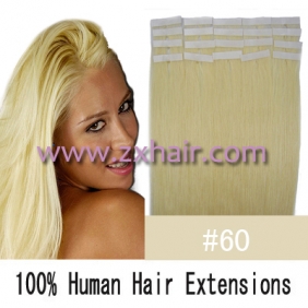 22" 60g Tape Human Hair Extensions #60
