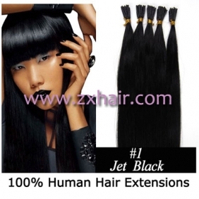 100S 16" Stick tip hair remy 0.4g/s human hair extensions #01
