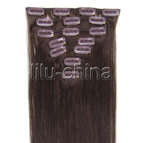 15" 7pcs set Clip-in hair remy Human Hair Extensions #02
