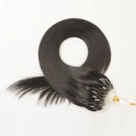 100S 18" Micro rings/loop hair 1g/s human hair extensions #01 Double Beads