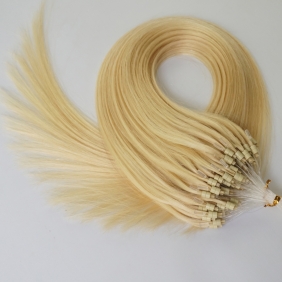 100S 20" Micro rings/loop hair 1g/s human hair extensions #613 Double Beads