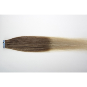 22" 60g Tape Human Hair Extensions #12/613 Ombre