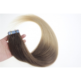 24" 70g Tape Human Hair Extensions #06/20 Ombre