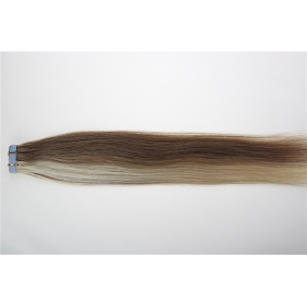 20" 50g Tape Human Hair Extensions #12/613 Mixed