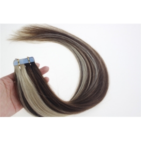 16" 30g Tape Human Hair Extensions #4/613 Mixed