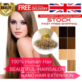 100S 16\"-22\" Nano hair 1g/s human hair extensions 28 Colors Double Drawn
