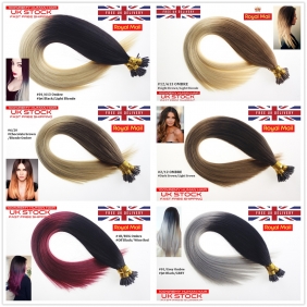 UK Stock OMBRE Double Drawn 100S 16\"-22\" Stick tip hair 1g/s human hair extensions